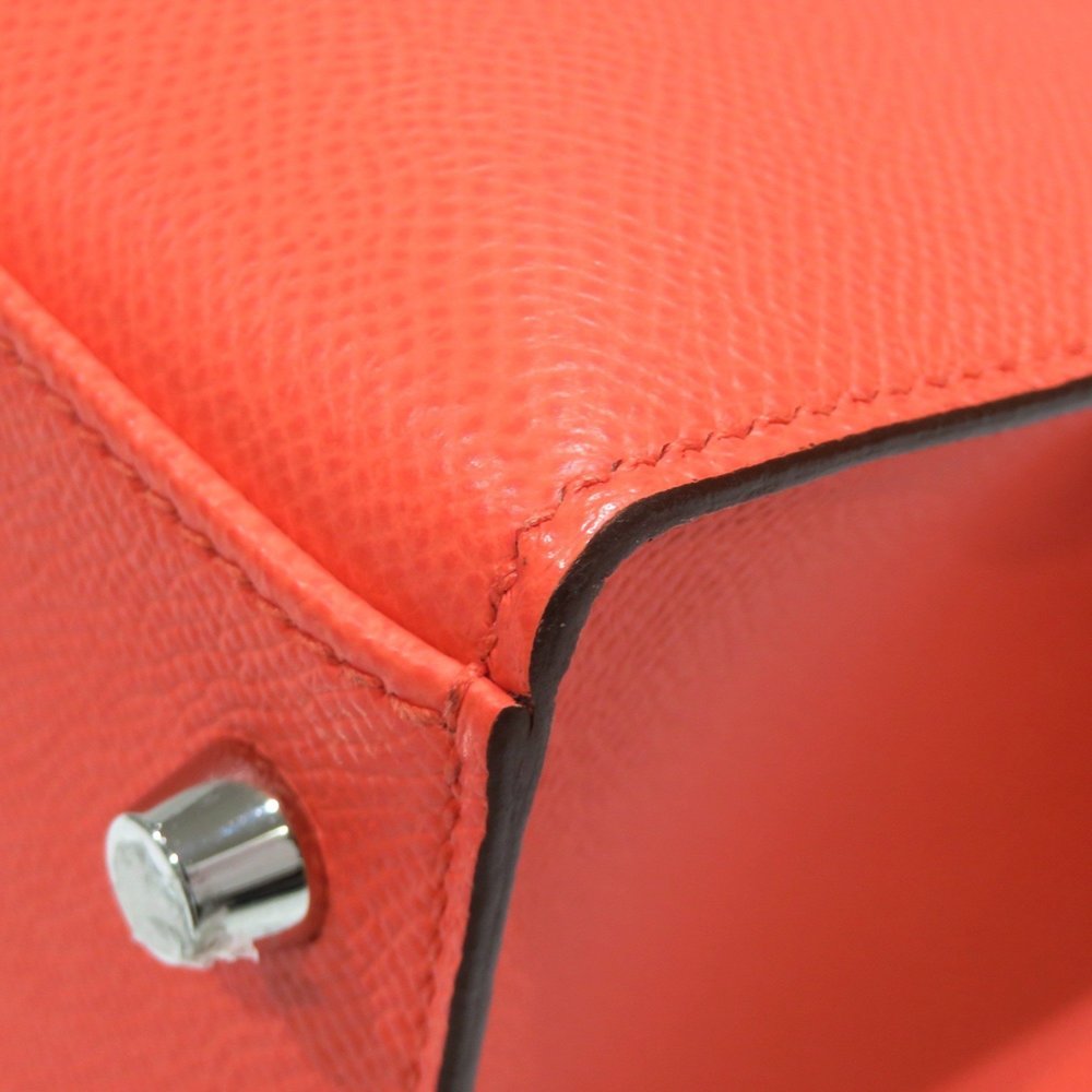 HERMES Kelly 28 Outer Stitching Handbag Rose Texas/Silver Hardware Epson U St... - Picture 5 of 16